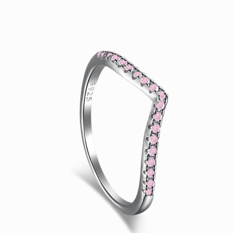 

Танцизное женское классическое кольцо из стерлингового серебра 925 пробы с цирконом, женские ювелирные изделия, свадебное обещание, подарок для вечеринки 9 розовый