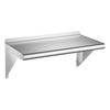 Stainless Steel Shelf 305 X 610 Mm Commercial Wall Mount Floating Shelf, Heavy-Duty Storage Rack with Brackets, 113kg Strong Capacity