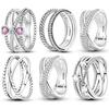 Rings For Women 925 Silver Zircon Winding Romantic Ring Finger Beaded Luxury Jewelry Original Engagement Wedding Gift