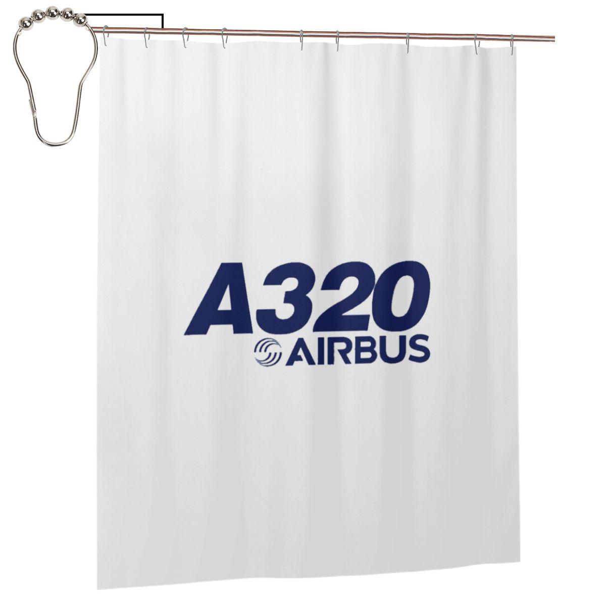 

Airbus A320 Logo Shower Curtain Bathroom Polyester Waterproof Bath Curtains With Hooks W60H190(CM)-1 Pcs