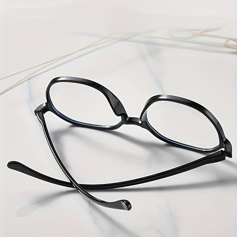 1 Pair of Sleek Anti Aging Reading Glasses Ultra Lightweight Hexagonal Full Frame with Clear AC Lenses for Men  Women