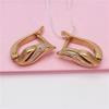 Exquisite Russian 585 Purple Gold Classic Inlaid Zircon-Plated Rose Gold Fashion Wing Ear Buckle Personalized Earrings