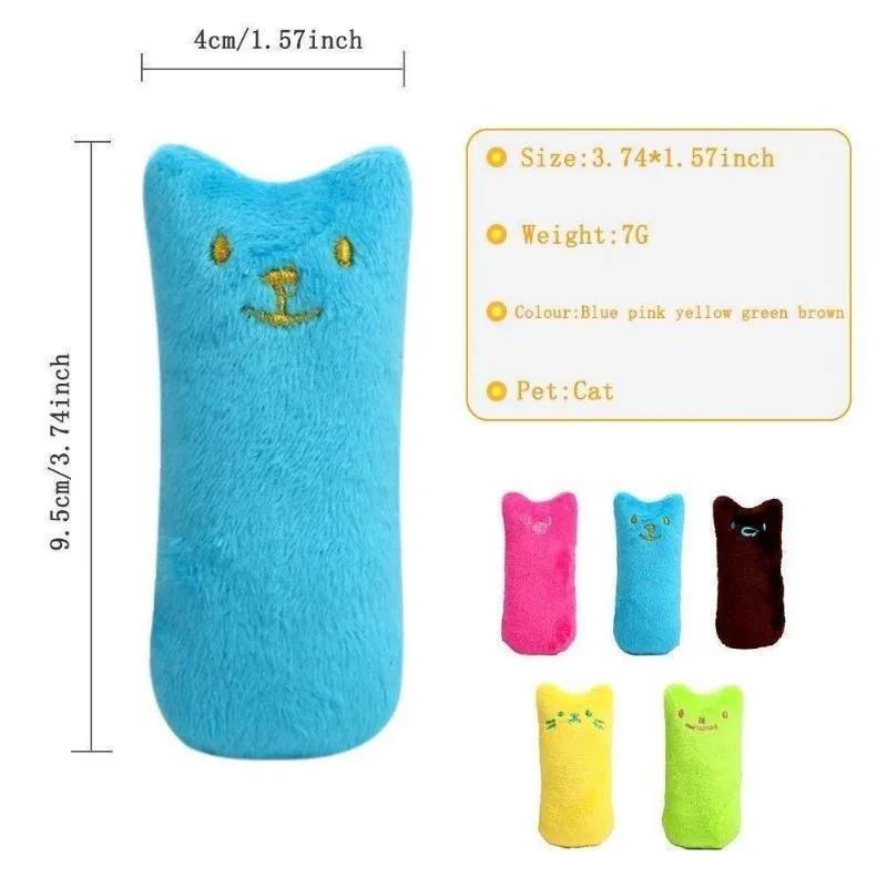 Practical Molar Cat Toy Cute Fun Interactive Plush Pet Chewing Sounding Kitten Claws Thumb Pillow Accessories