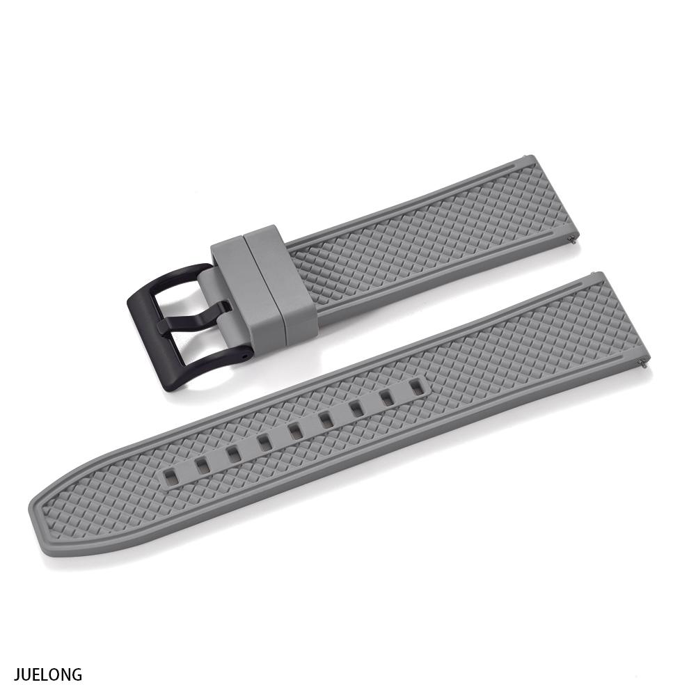 Professional Diving Watch Band FKM Rubber Strap 18mm 20mm 22mm 24mm Quick Release Bullet Shape for Dive Watch Waterproof Durabl