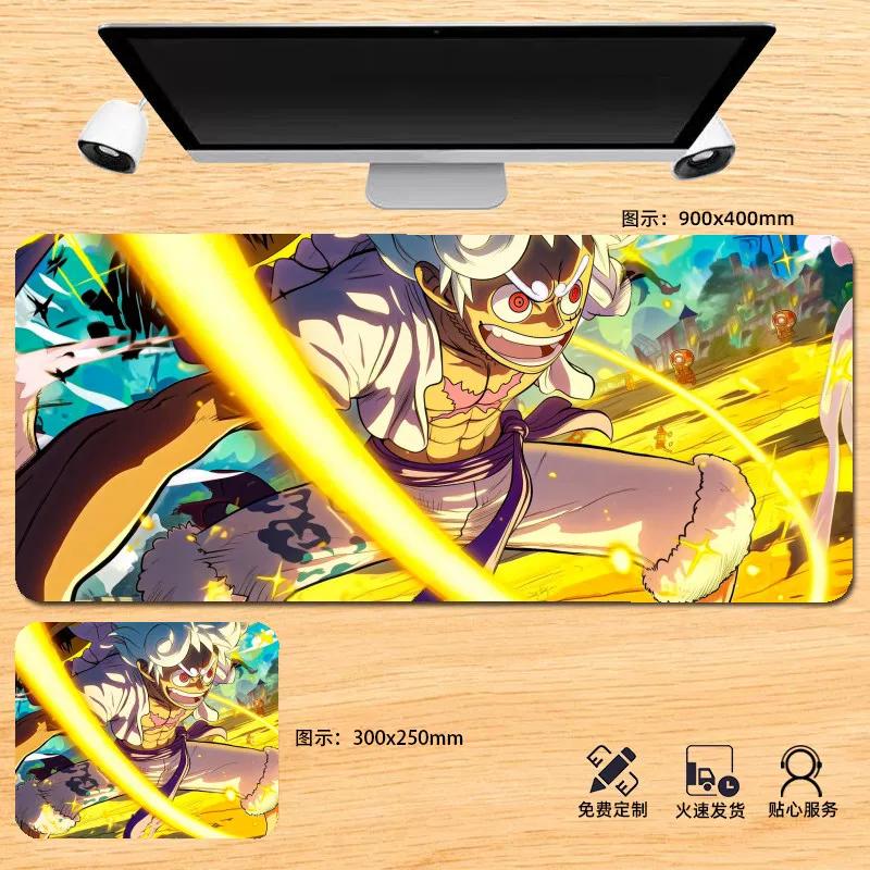 Japanese Anime ONE PIECE Leather Mouse Pad Oversized Boys Animation E-sports Game Keyboard Pad Monkey D. Luffy Computer Desk Pad Non-slip Mouse Pad