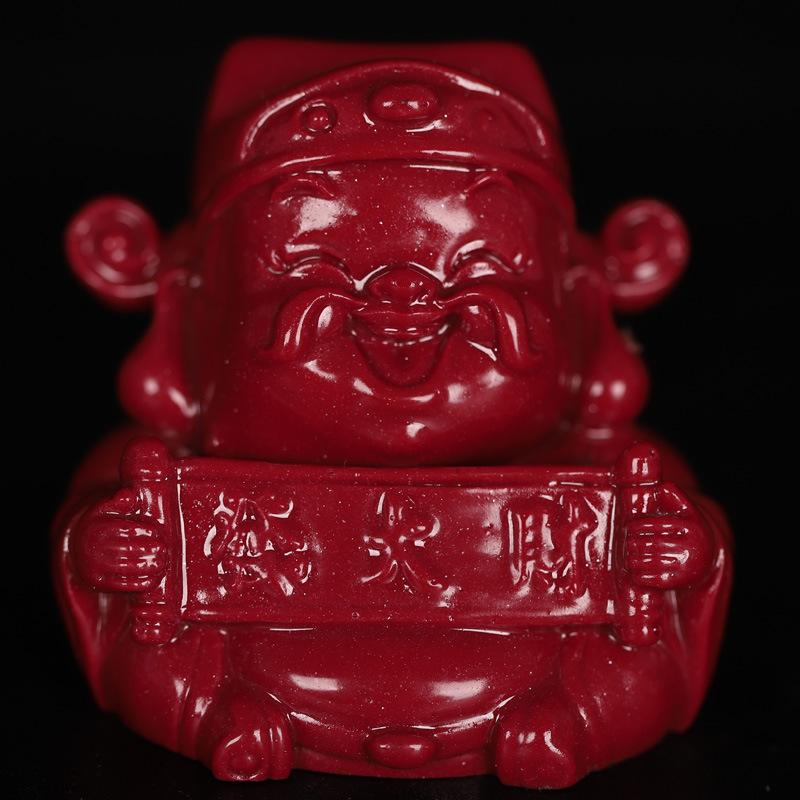 Cinnabar God Of Wealth Decoration Desktop Small Living Room Furnishings Ornaments Enrichment Wangzhai Entrance Decorat