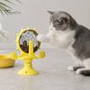 Windmill Cat Treat Dispenser Dispenser, Interactive Rotating Food Toy, Suction Feeder Cup Fun Puzzle for Indoor Cats Solo Play, Mental Stimulation