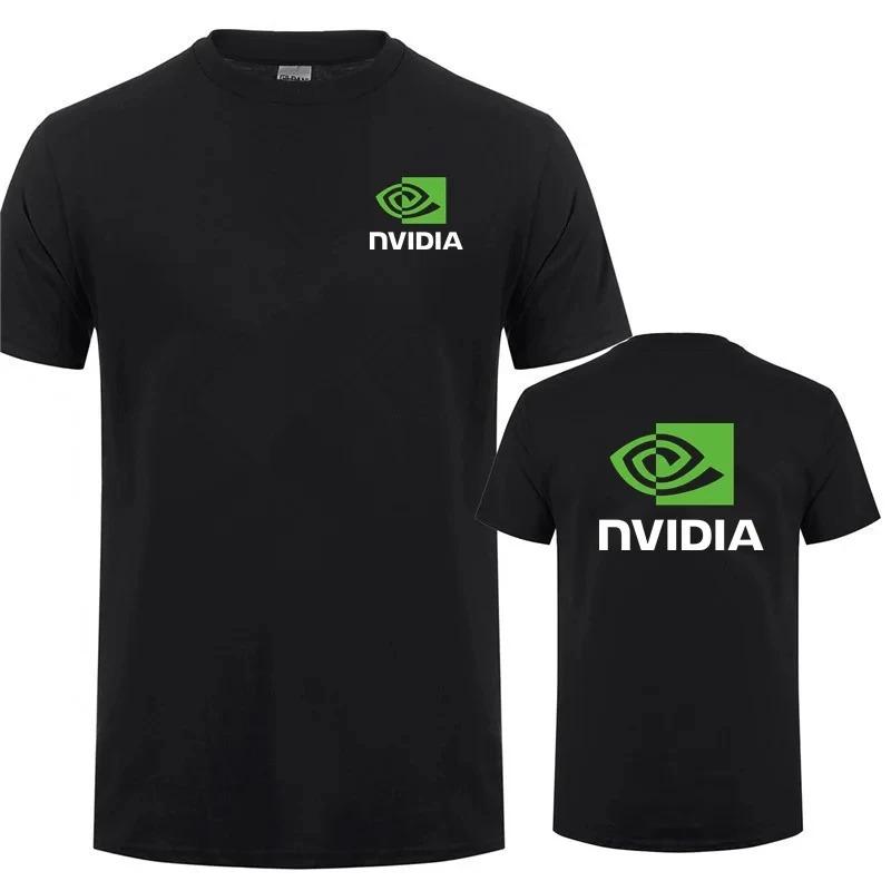 Nvidia T Shirt Men Summer Short Sleeve Cotton NVIDIA T-shirts Man Tops Cool Tshirt 2024  Round Neck Pure Cotton Harajuku 2024