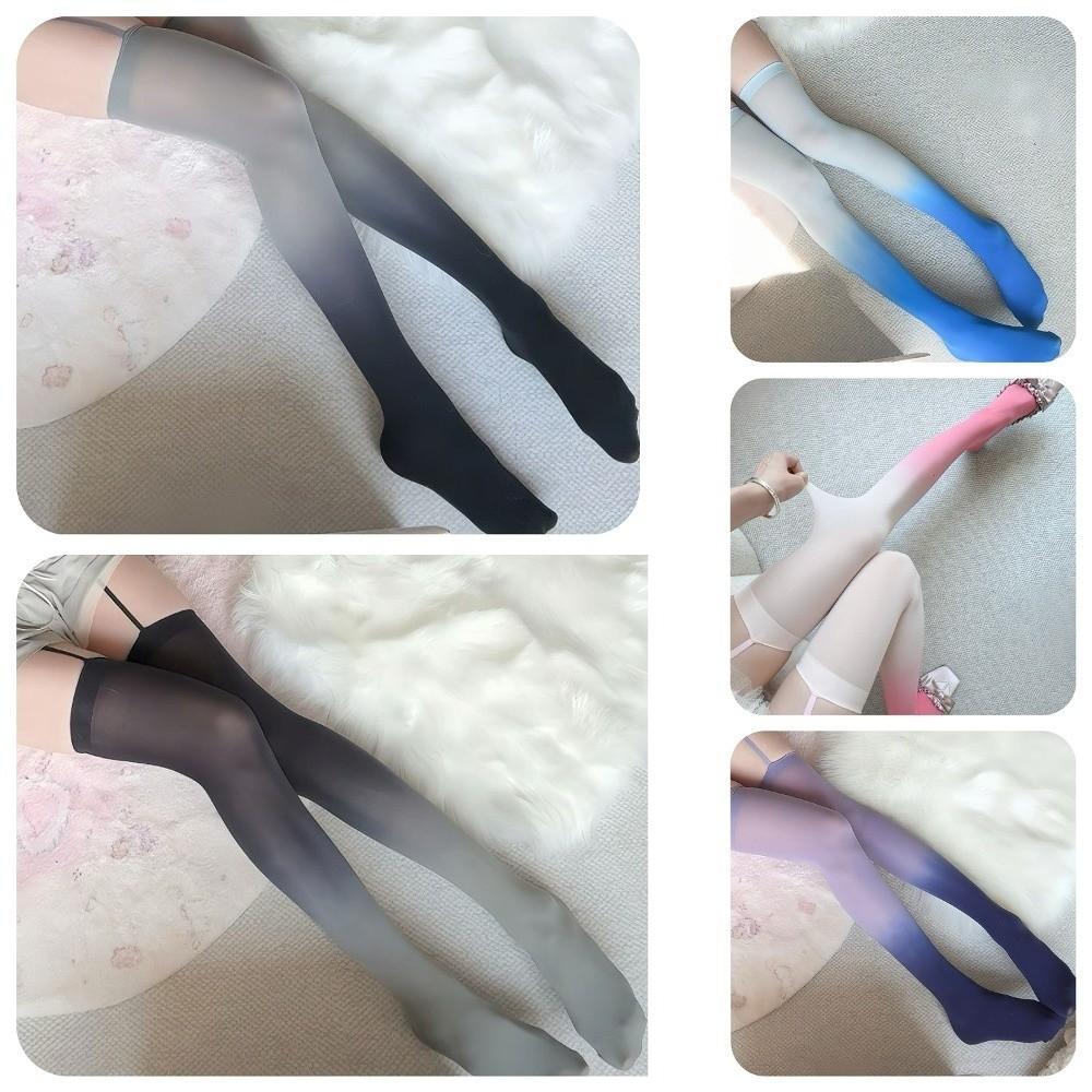 Breathable Gradient Color Silk Stockings Elastic Suspender Stockings Garter Stockings Lolita