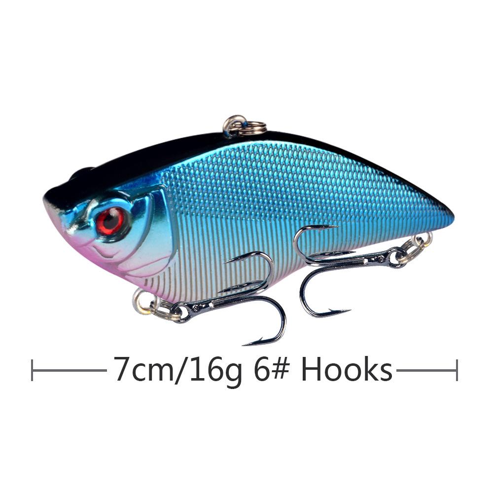 1PCS Hard VIB Fishing Lure 7cm 16g Plastic Artificial Bait Treble Hooks Peche Bass Pike Trolling Pesca Fishing Tackle