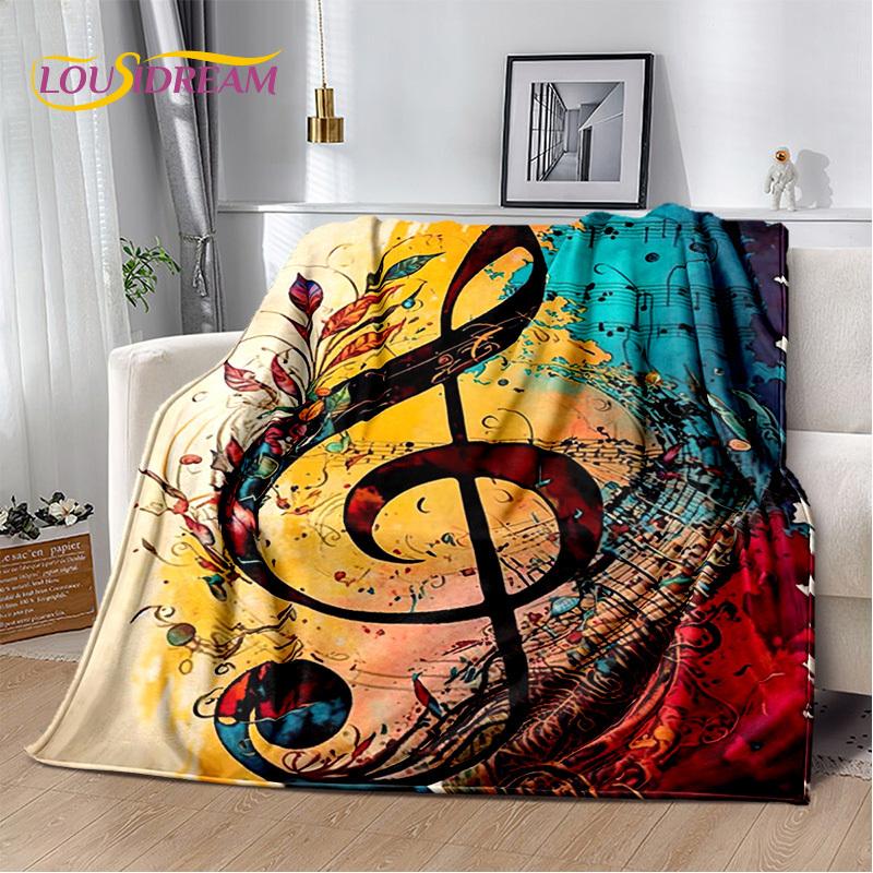 Note Music Colorful Musical Score Cartoon Blanket,Soft Throw Blanket for Home Bedroom Bed Sofa Picnic Travel Office Cover Child