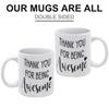 1pc 11oz White Mug, Double-sided Funny Print, Smooth Glossy Surface, Easy To Clean, Perfect Small Gift for Coworkers, Friends or Family