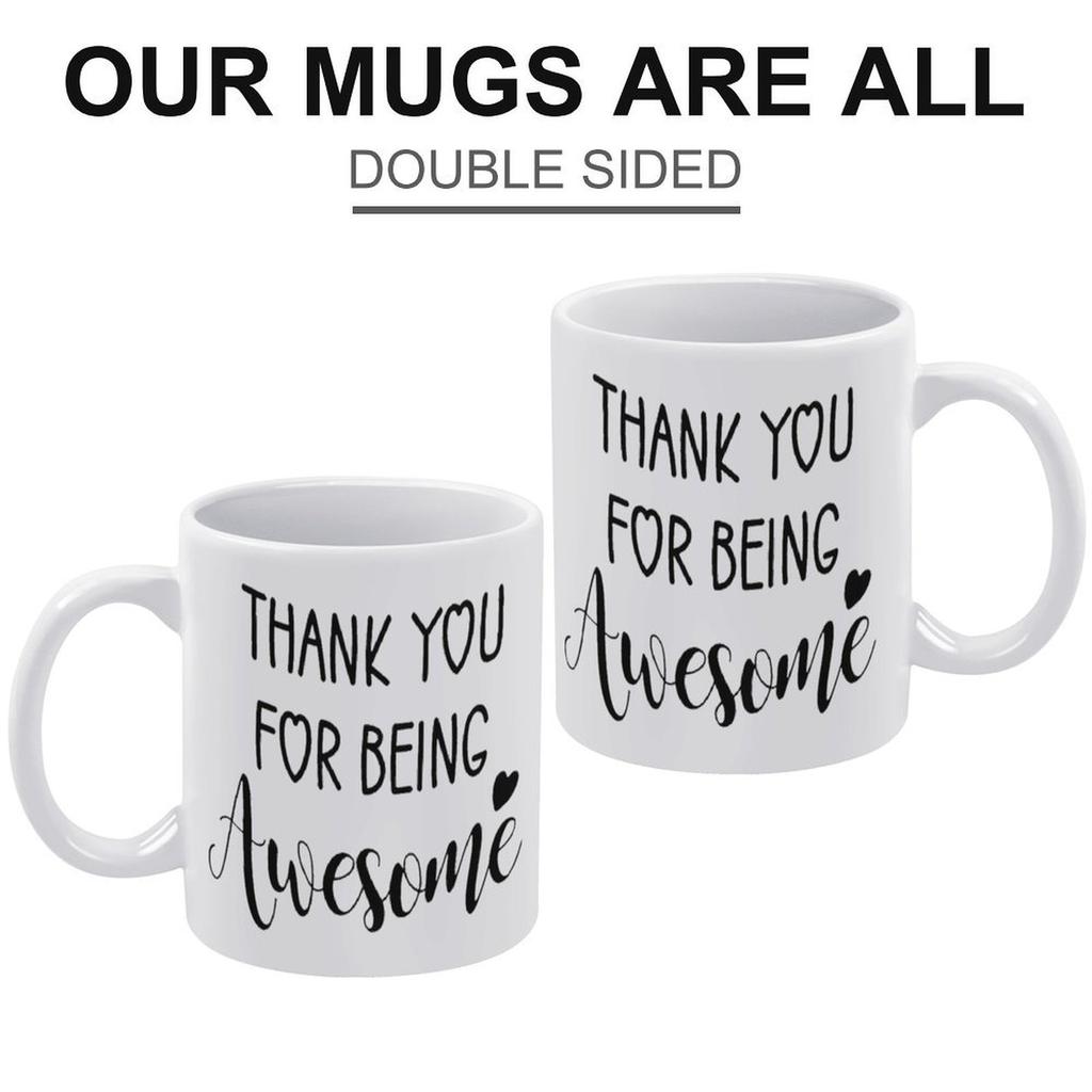 1pc 11oz white mug, double-sided funny print, smooth glossy surface, easy to clean, perfect small gift for coworkers, friends or family
