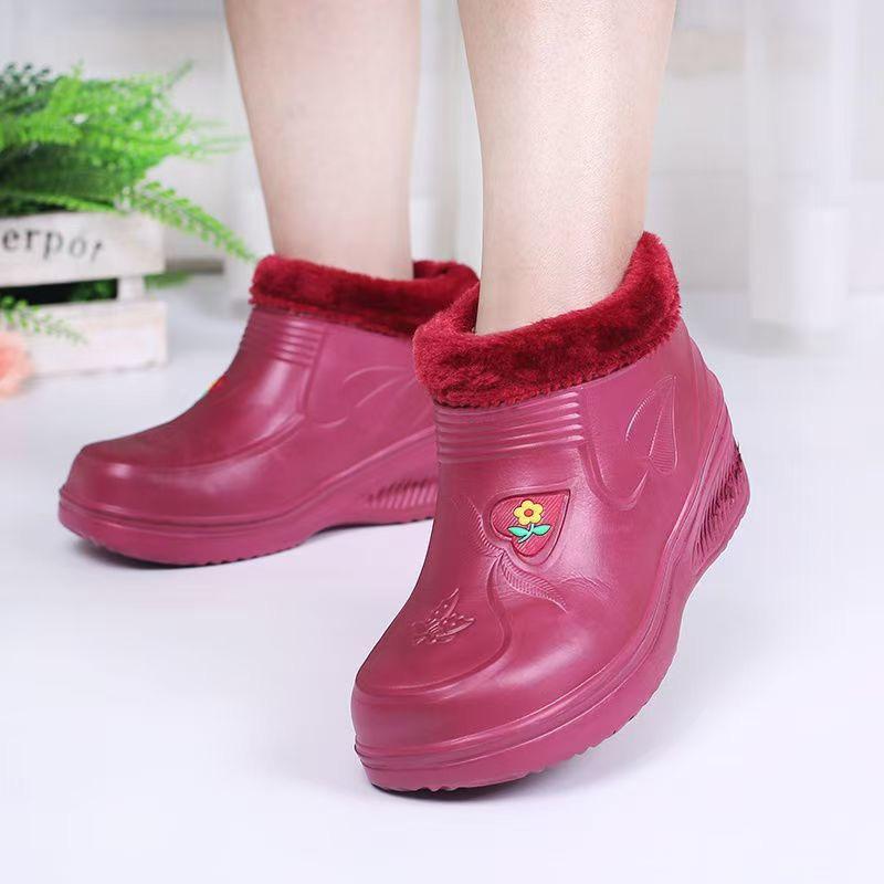 

Водонепроникні бавовняні черевики для чоловіків, щоб зігрітися взимку, водонепроникні, нековзні та оксамитові потовщені високі снігові черевики, взуття замале 37 вина червоного кольору