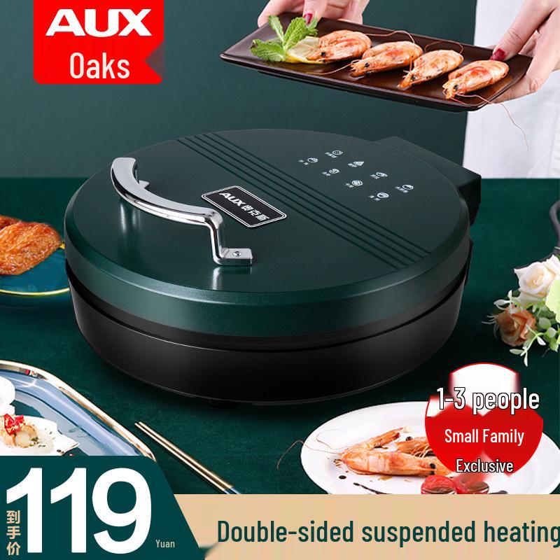 Bistecchiera Elettrica con Riscaldamento a Doppia Faccia e Spegnimento Automatico per Pancake e Crêpes