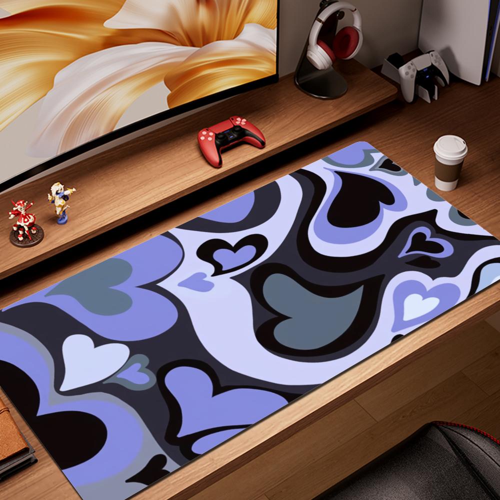 Coffee Love Heart Gaming Accessories Laptop Mousepad Rubber Antiskid Keyboard Mat Computer Offices Game Desk Mat Pink Mousepad