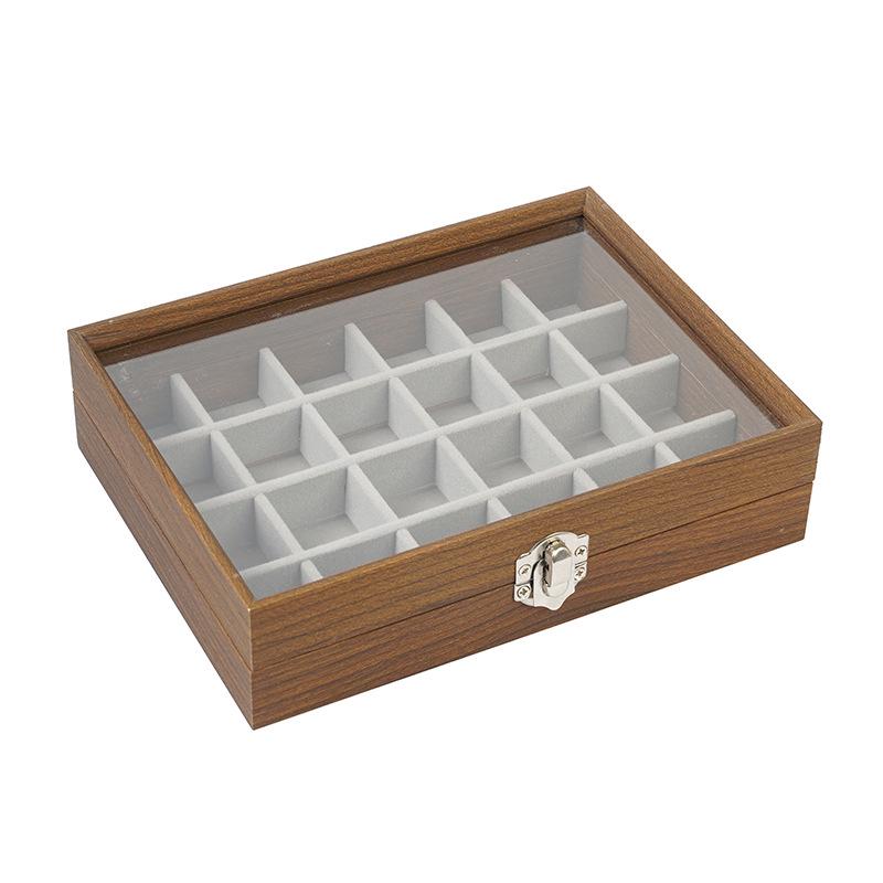 Vintage Walnut Jewelry Box for Rings, Necklaces & Earrings