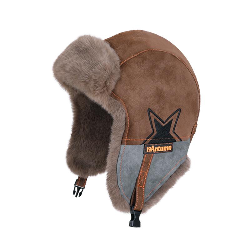 Winter Velvet Thickened Hat Women's Cycling Skiing Cold and Warm Outdoor Windproof Ear Protection Pullover Hat Men