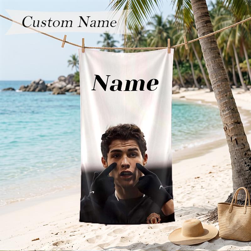 CR7 Custom Name Printed Beach Towel Personalized Soft Towel For Swimming Beach Travel