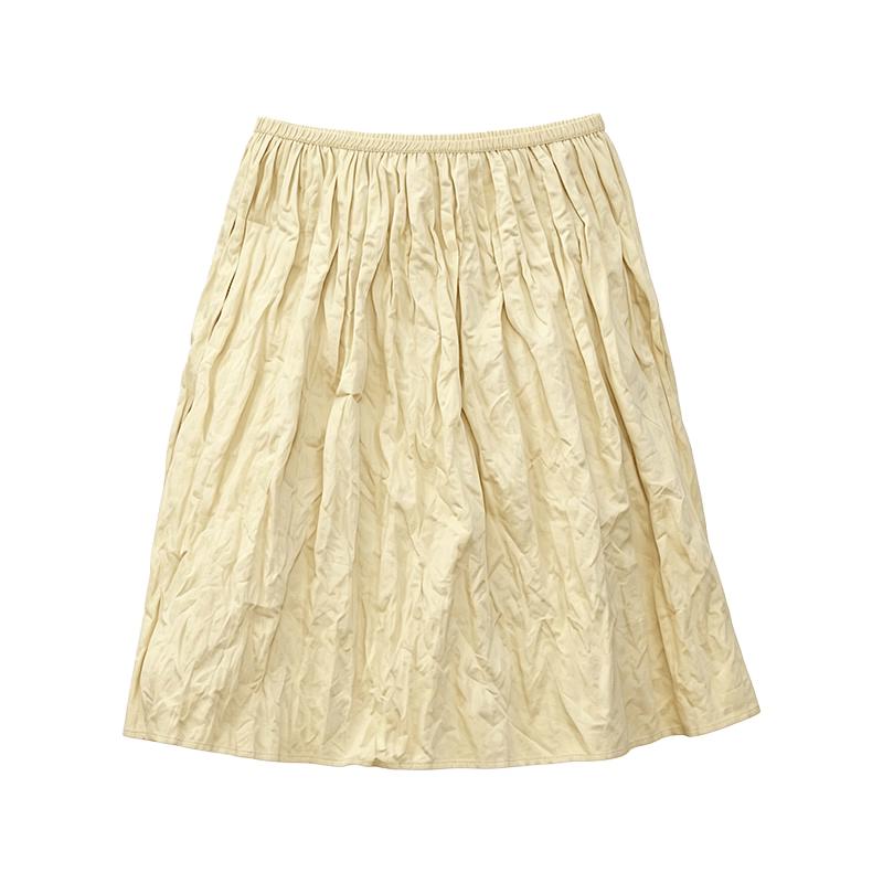 GREEN BELT Fall 2026 Shapeable Pleated A-Line Midi Skirt L жёлтый