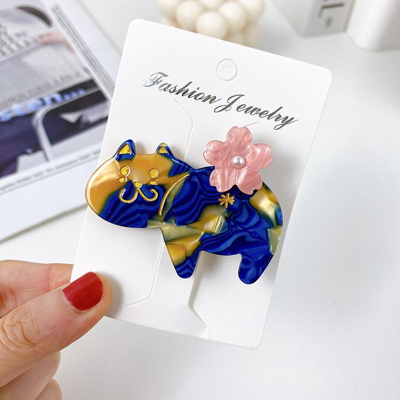 Charming 6cm Acetate Hair Clips Bright Colorful Styles For Cute Girls Accessories