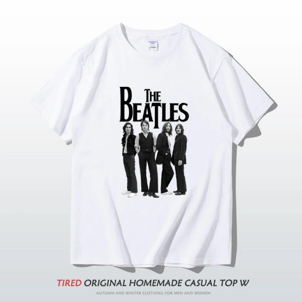 John Lennon The Beatles Rock Music Short-Sleeved T-shirt Spring Pure Cotton Men's T-Shirt Kid's Clothing Tee Y2k Woman