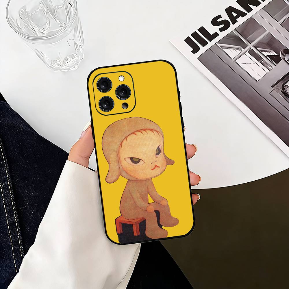 Cute Y-Yoshitomo N-Nara Phone Case For iPhone 17, 16,15,14,13,12,11 Plus,Pro Max, Others Soft Black Cover