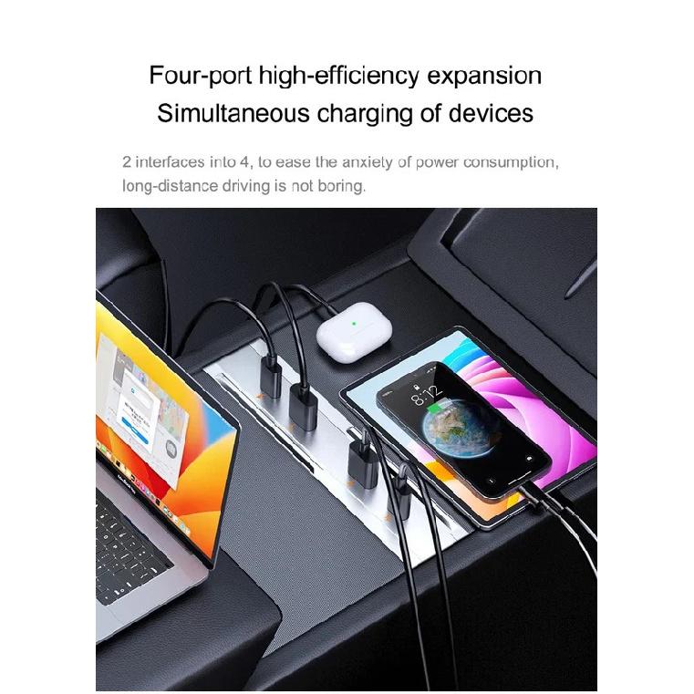 For Tesla Model Y Juniper Cigarette Lighter 65W Center HUB Docking Station Model 3 Highland USB Charging Port Support Laptop