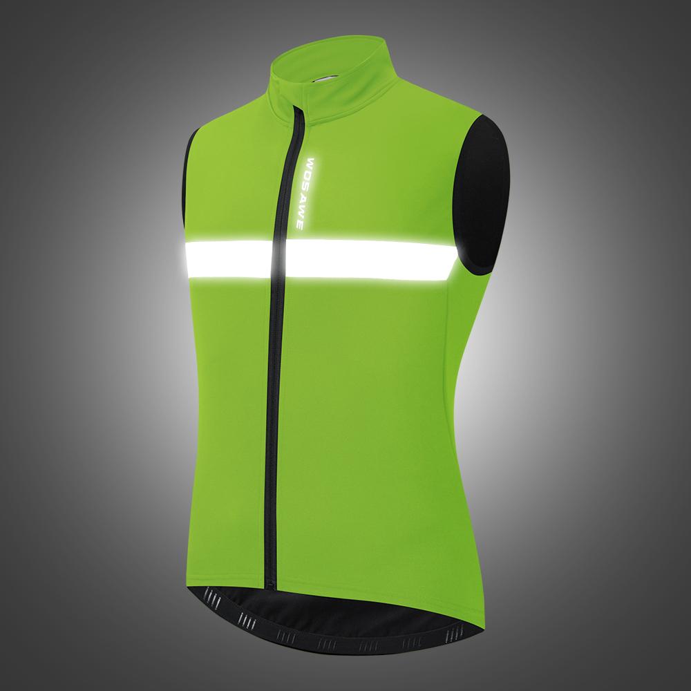 Men Fleece Lined Cycling Vest Windproof Reflective Sports Safety Bike Vest for Riding Running Jogging Hiking