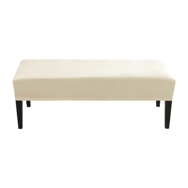 Мягкий бархатный чехол для скамейки для столовой, спальни, эластичный спандекс, новый декор, чехлы на стулья, съемный, моющийся, эластичный чехол для сиденья 1 piece бежевый