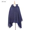 Nuovo pullover spinato primaverile e autunnale con cappello a quadri, mantello e scialle
