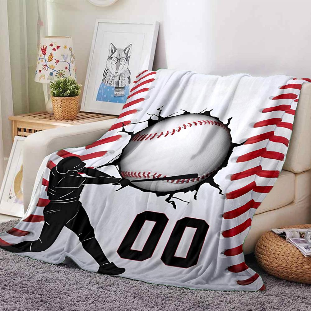 Baseball Theme Printed Blanket - Perfect for Couch, Bed, Travel & Outdoor Use | Machine Washable, Cozy & Durable.