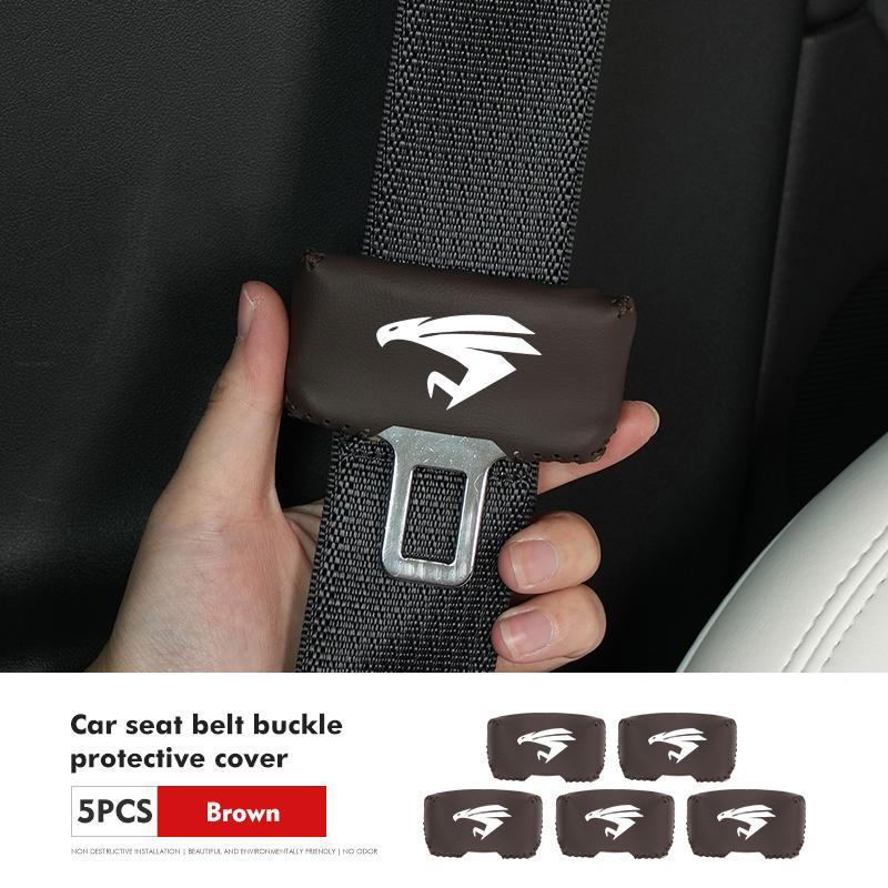 PU Leather Car Seat Belt Buckle Clip Cover Protector Anti-Scratch Case For Toyota GR Sport C-HR Rav4 YARiS supra Corolla Prius J33