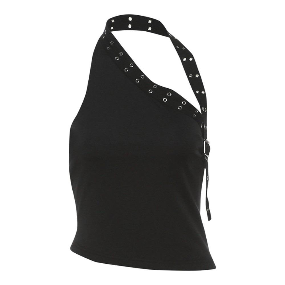 Backless Slim Suits Slim Fit Rivet Shorts Long Waistband Belt Vests  Spicy Girls M-Top