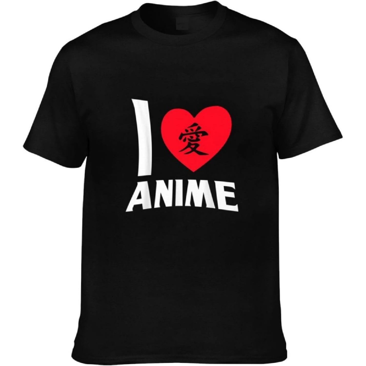 I Love Anime in Japanese Men s Short Sleeve Cotton T-Shirt, Black, 3X-Large XXXXXL разноцветный