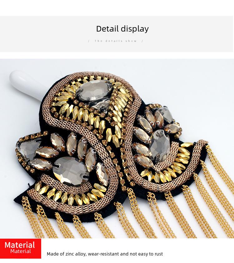 Gold Tassel Metal Shoulder Badge: Retro Punk Armband Jewelry