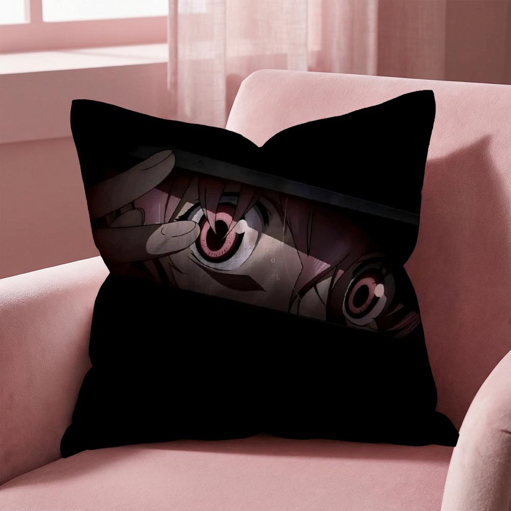 M-Mirai N-Nikki Cushion Cover Multi-Scene Pillow Cover for Home & Car - Reversible, Soft & Durable for Daily Use