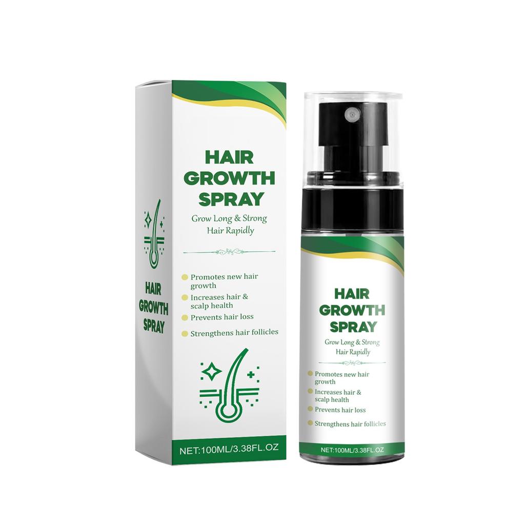 Spray à base de plantes favorisant la croissance des cheveux, active les follicules pileux pour prévenir la chute et la casse des cheveux (100 ml)