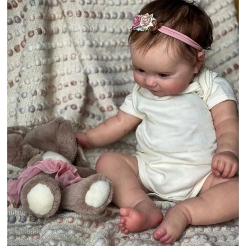 

50 см Reborn Baby Dolls Дівчинка Реалістичні новонароджені ляльки Реалістична справжня лялька Baby Doll, яка виглядає справжньою, м’яка силіконова вінілова лялька Reborn Baby Doll high-color girl + clothes