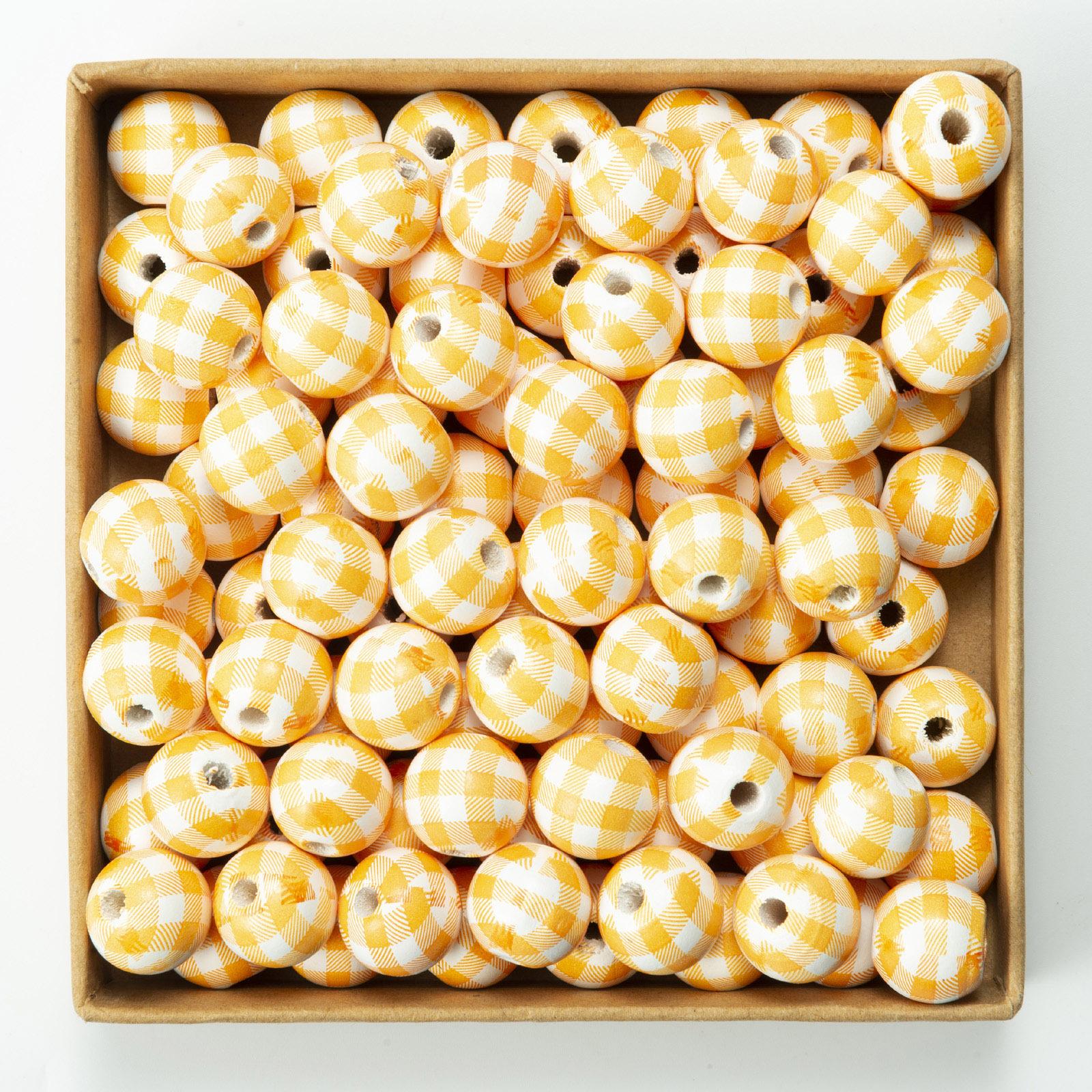 

10 шт., подвески из материала для бисера, принадлежности для ручной работы, заколка для волос, цепочка для телефона, деревянные бусины, красочные DIY 16 мм, клетчатые аксессуары для изготовления ювелирных изделий, брелок Orange White