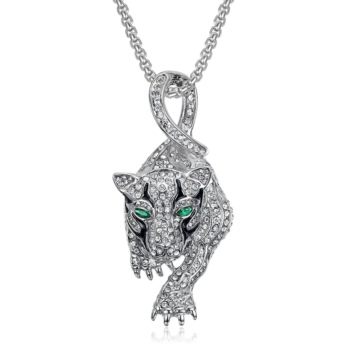 Мужское ожерелье-подвеска с тигром, богемные хрустальные ювелирные аксессуары