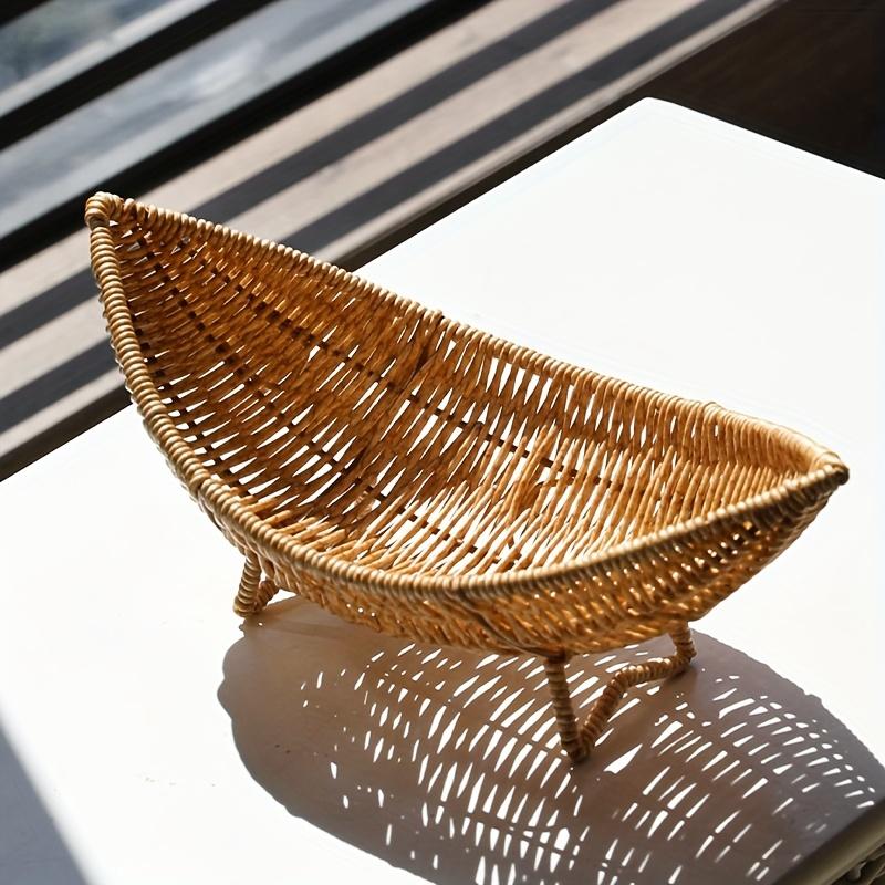 Nordic Luxury Creative Moon Tray | Handwoven PP Material | Living Room Coffee Table Dish/Key Organizer