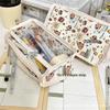 Capybara Large Capacity Semi-Transparent Pencil Case - Triangle Stationery Bag for Students