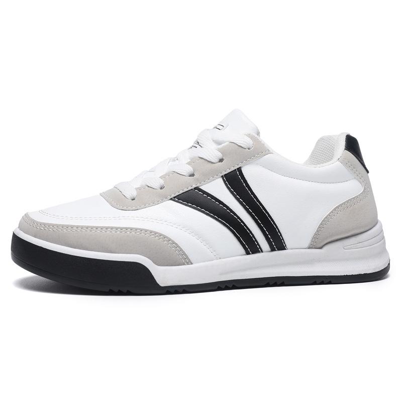

Male and female couples shoes Korean version leather white shoes comfortable and lightweight casual board shoes spring tide men s shoes 44 білий