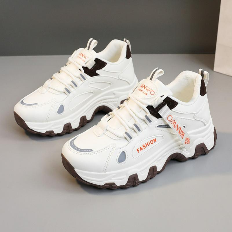 

Daddy Shoes Women s Spring and Summer Increased Breathable Thick-soled Mesh White Shoes All-match EU34/CN35 бежевий