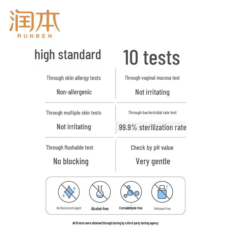 RUNBEN Antibacterial Flushable Wet Wipes