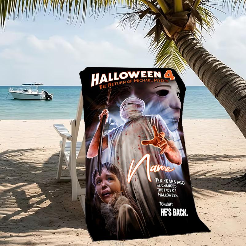 Customizable personalized beach towels Michael Myers themed designs.Suitable for the beach, yoga, sports;ideal as beach accessories