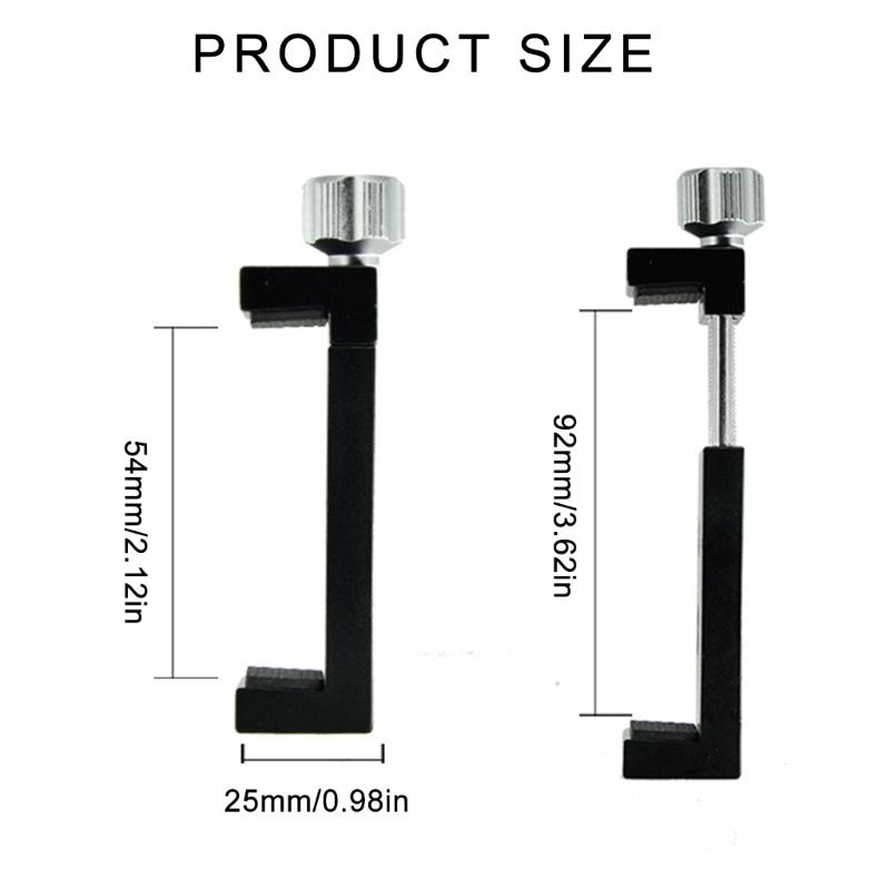 Adjustable Aluminum Alloy Mobile Device Holder Compact and Portable Clip with Anti Slip Silicone Pad Enhances Stability
