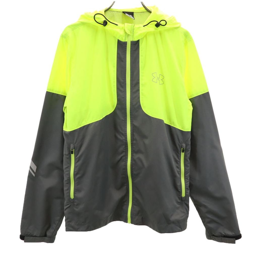 Under Armour Lightweight Food Jacket MD Neon Yellow Mesh Lining Men's Used