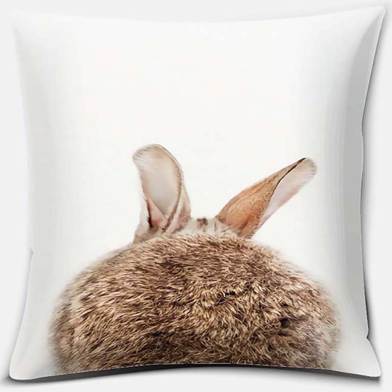 Cute Rabbit Series Pattern Pillowcase Square Pillowcase Home Office Decoration Pillowcase Living Room Bedroom Home Decoration
